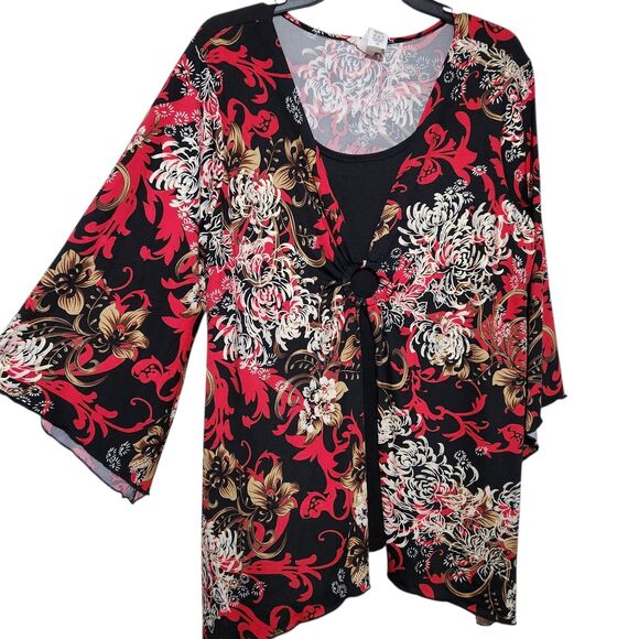 Brittany Black Tunic top Size 1X Stretch - Picture 1 of 10
